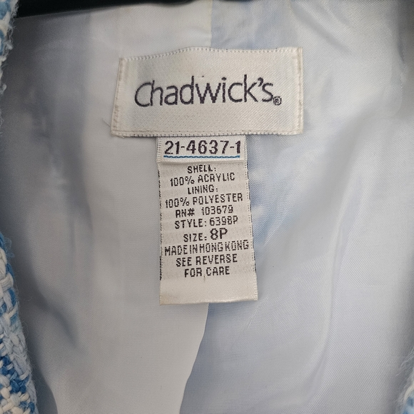 Beautiful Chadwicks Blue and White Tweed Blazer - Picture 2 of 3